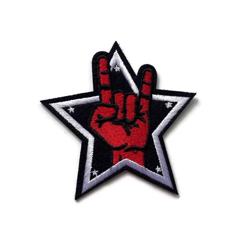 Rock On Star Embroidered Patch